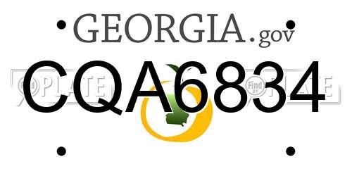 CQA6834 Georgia License Plate
