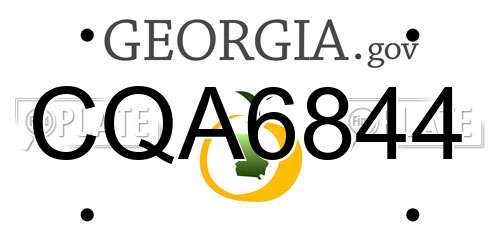 CQA6844 Georgia License Plate