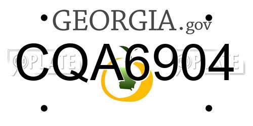 CQA6904 Georgia License Plate