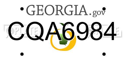 CQA6984 Georgia License Plate