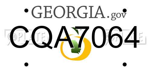 CQA7064 Georgia License Plate