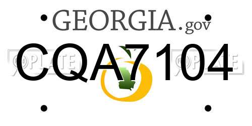 CQA7104 Georgia License Plate