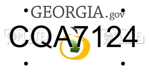 CQA7124 Georgia License Plate