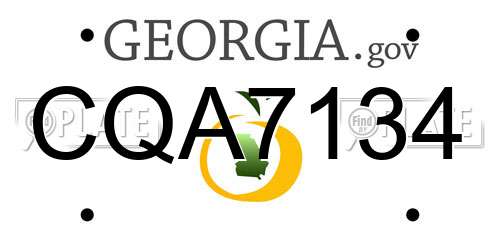 CQA7134 Georgia License Plate