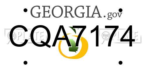 CQA7174 Georgia License Plate