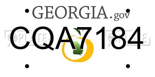 CQA7184 Georgia License Plate