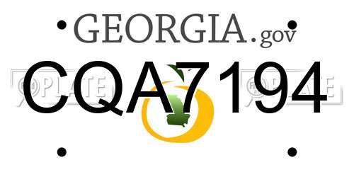 CQA7194 Georgia License Plate