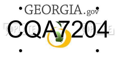 CQA7204 Georgia License Plate