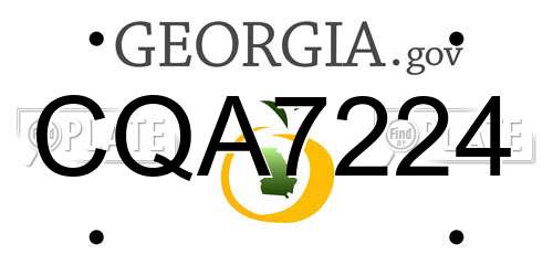 CQA7224 Georgia License Plate