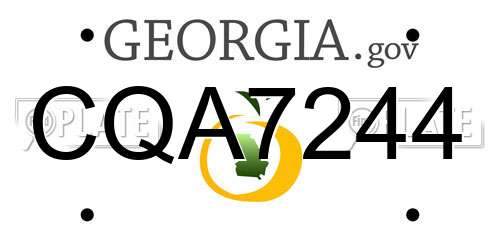 CQA7244 Georgia License Plate