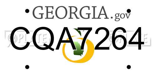 CQA7264 Georgia License Plate