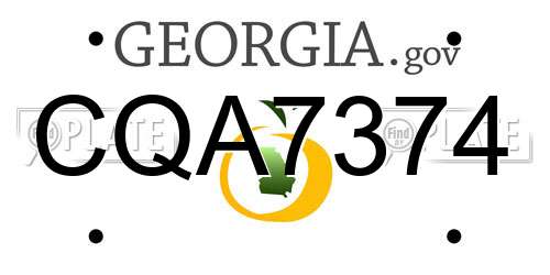 CQA7374 Georgia License Plate