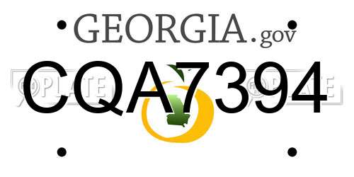 CQA7394 Georgia License Plate