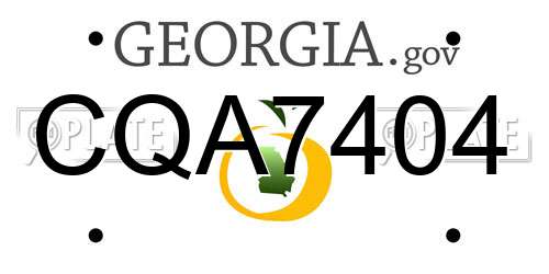 CQA7404 Georgia License Plate