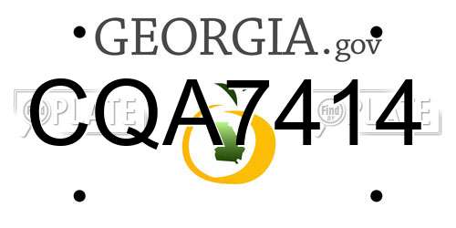 CQA7414 Georgia License Plate