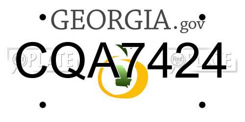 CQA7424 Georgia License Plate