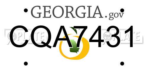 CQA7431 Georgia License Plate
