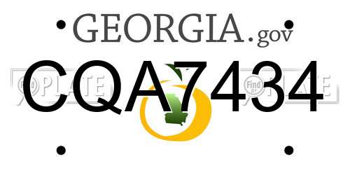 CQA7434 Georgia License Plate