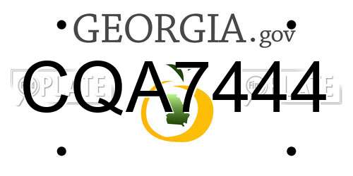 CQA7444 Georgia License Plate