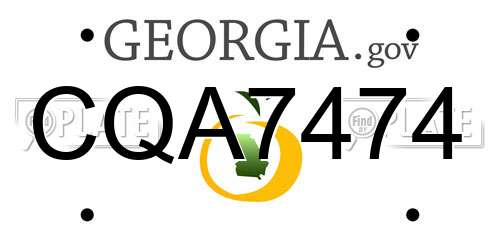 CQA7474 Georgia License Plate