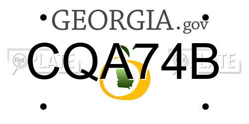 CQA74B Georgia License Plate