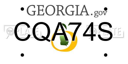 CQA74S Georgia License Plate