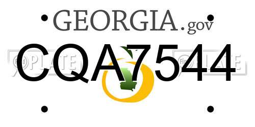 CQA7544 Georgia License Plate
