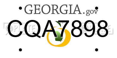 CQA7898 Georgia License Plate