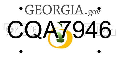 CQA7946 Georgia License Plate