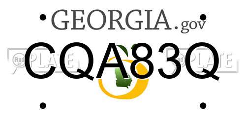 CQA83Q Georgia License Plate