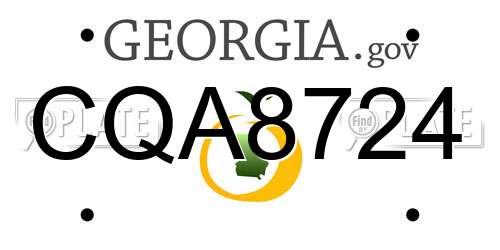 CQA8724 Georgia License Plate