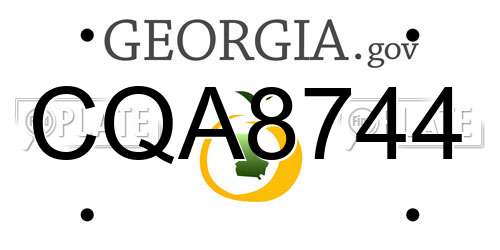 CQA8744 Georgia License Plate