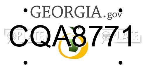 CQA8771 Georgia License Plate