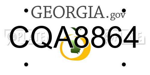 CQA8864 Georgia License Plate