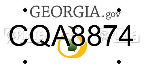 CQA8874 Georgia License Plate