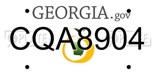 CQA8904 Georgia License Plate