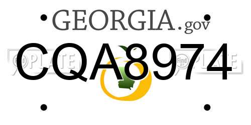 CQA8974 Georgia License Plate
