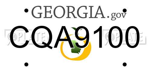 CQA9100 Georgia License Plate