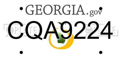 CQA9224 Georgia License Plate
