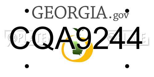 CQA9244 Georgia License Plate