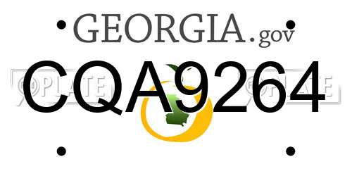 CQA9264 Georgia License Plate