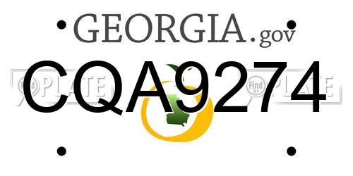 CQA9274 Georgia License Plate