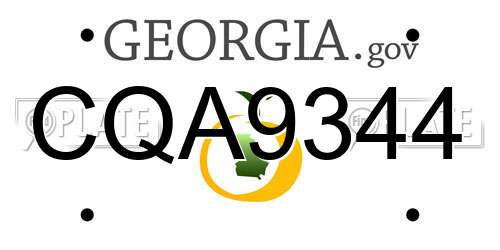 CQA9344 Georgia License Plate