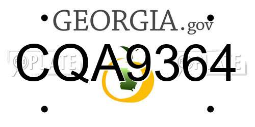 CQA9364 Georgia License Plate