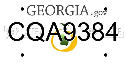 CQA9384 Georgia License Plate