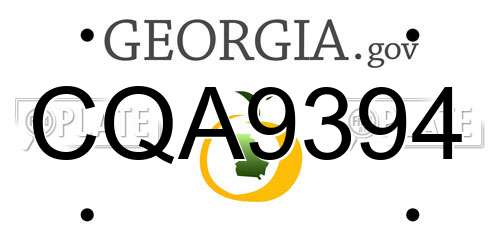 CQA9394 Georgia License Plate