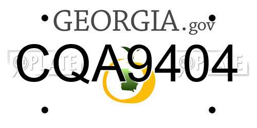 CQA9404 Georgia License Plate