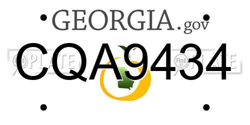 CQA9434 Georgia License Plate