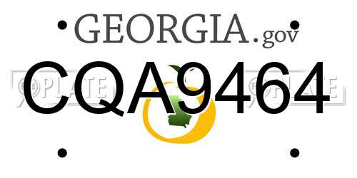 CQA9464 Georgia License Plate