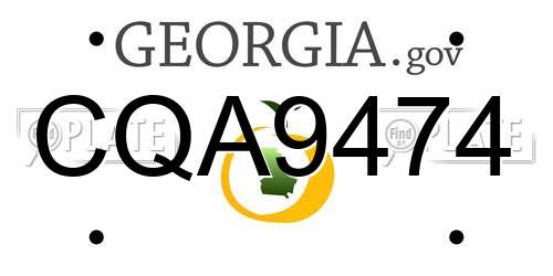 CQA9474 Georgia License Plate